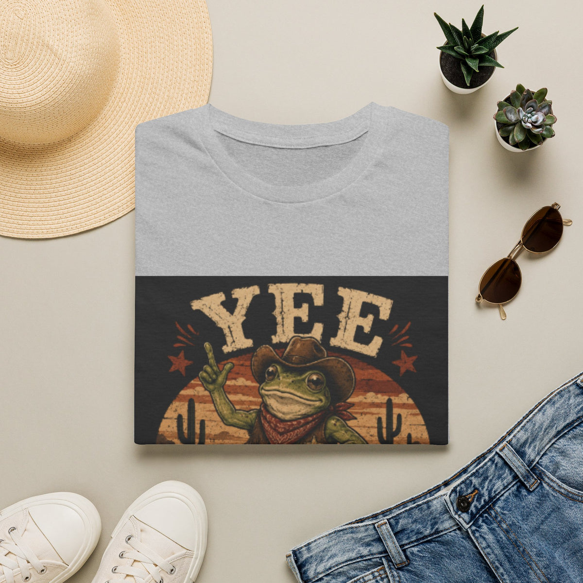 Yee Haw Frog T-Shirt — Vintage Cowboy Frog Graphic Tee