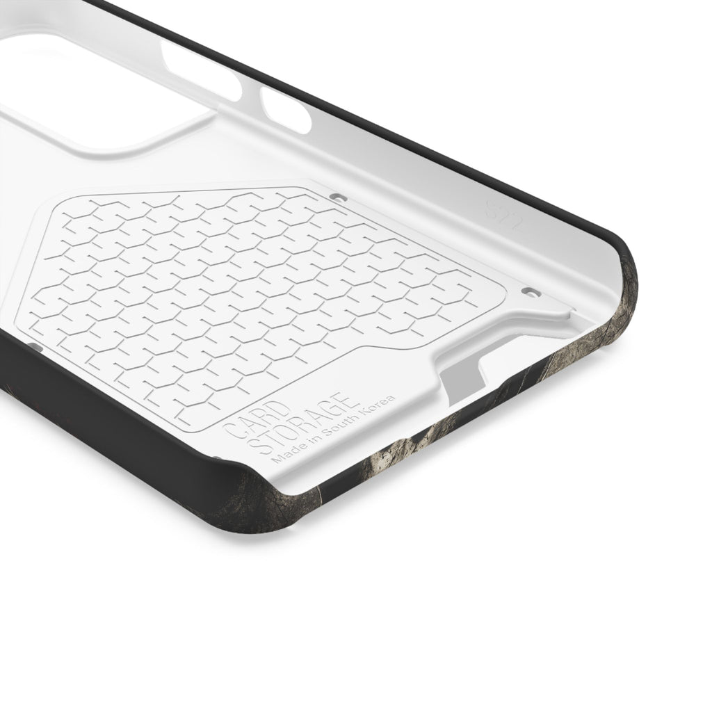 Ghostface Phone Case with Card Holder — Horror Movie Scream Mask Design