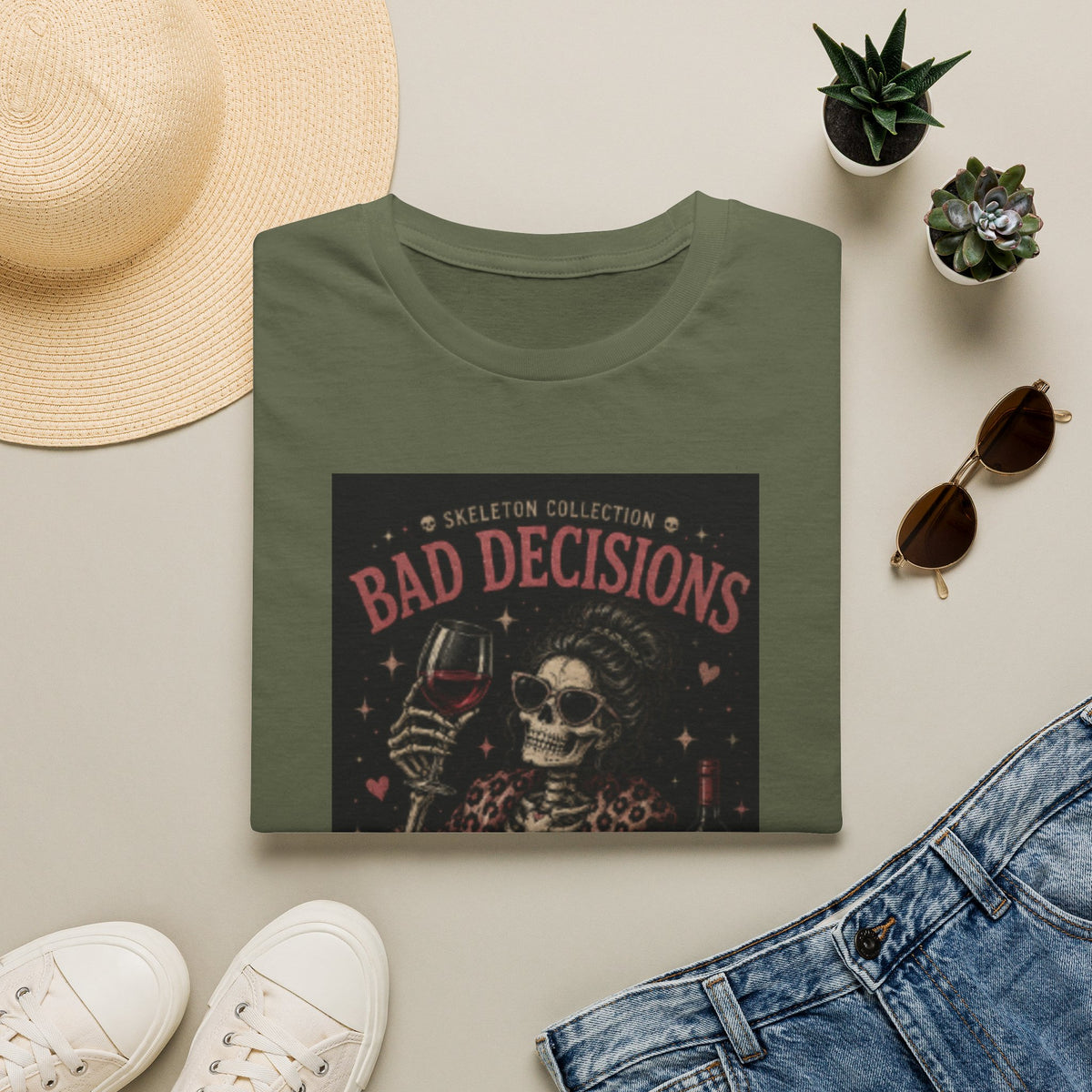Bad Decisions Skeleton T-Shirt — 'Bad Decisions Make Good Stories' Vintage Skull Tee
