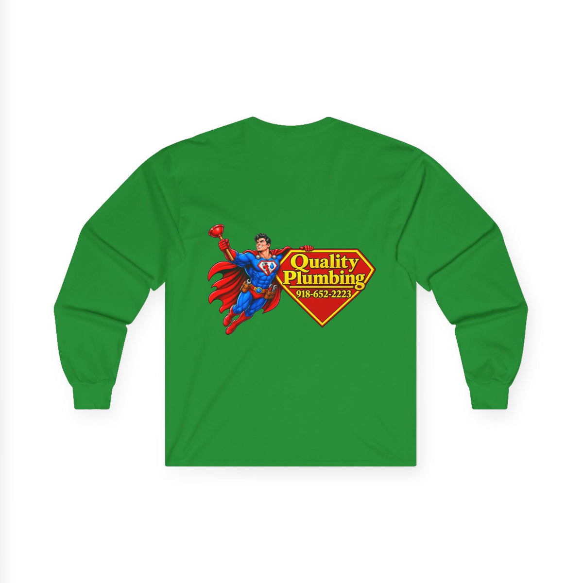 Super Plumber Long Sleeve Tee — "Home of the Super Plumber" Plumbing Hero Shirt