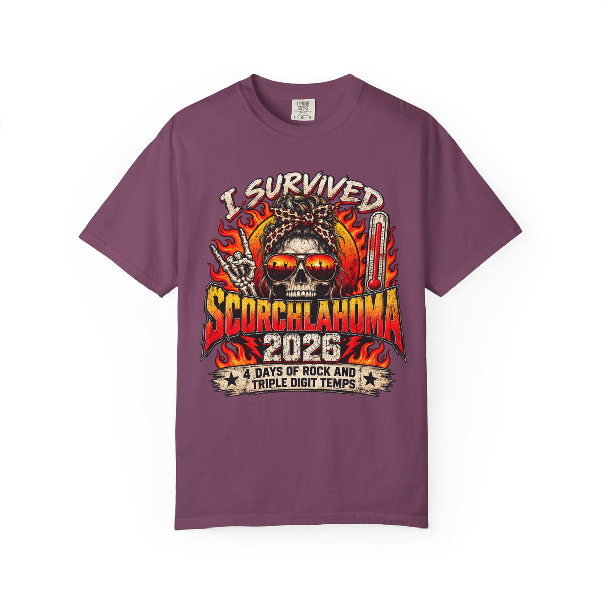 I Survived Scorchlahoma 2025 T-Shirt — Rock Festival Skull & Flames Souvenir