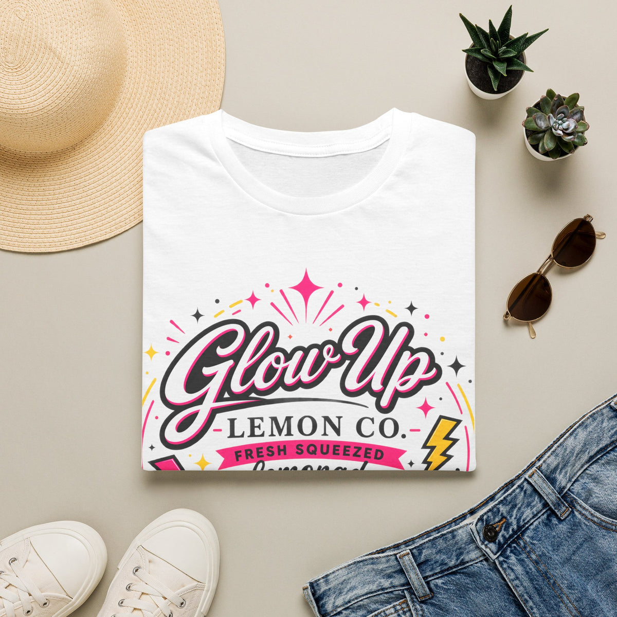 Glow Up Lemon Co. T-Shirt — Retro Cute Lemonade Graphic Tee