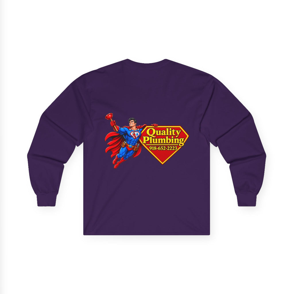 Super Plumber Long Sleeve Tee — "Home of the Super Plumber" Plumbing Hero Shirt