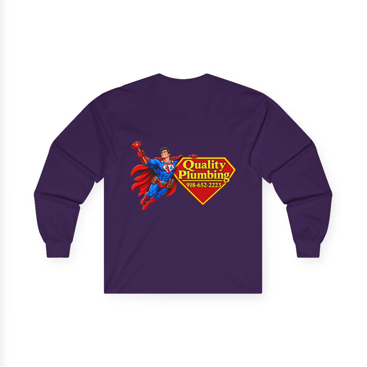 Super Plumber Long Sleeve Tee — "Home of the Super Plumber" Plumbing Hero Shirt