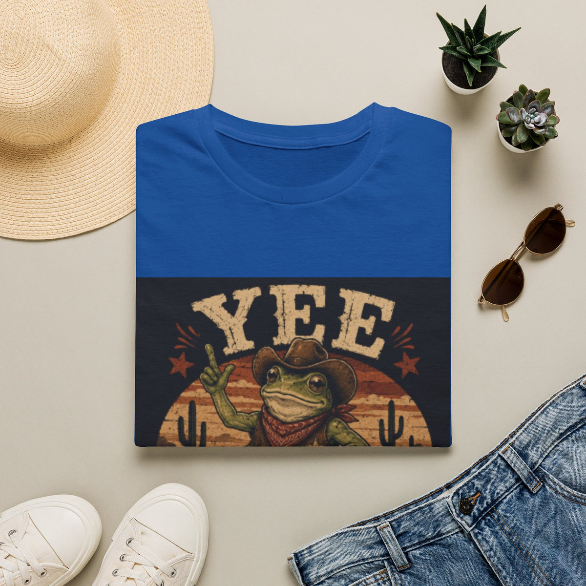 Yee Haw Frog T-Shirt — Vintage Cowboy Frog Graphic Tee