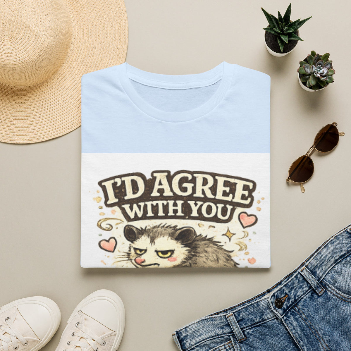 I'd Agree With You T-Shirt — Funny Grumpy Cat Quote Tee