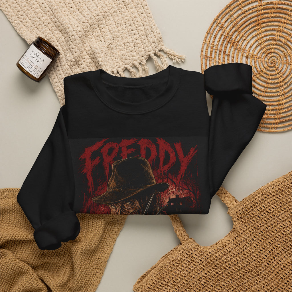 Freddy Krueger Horror Crewneck Sweatshirt - "Welcome To My Nightmare Bitch" Graphic