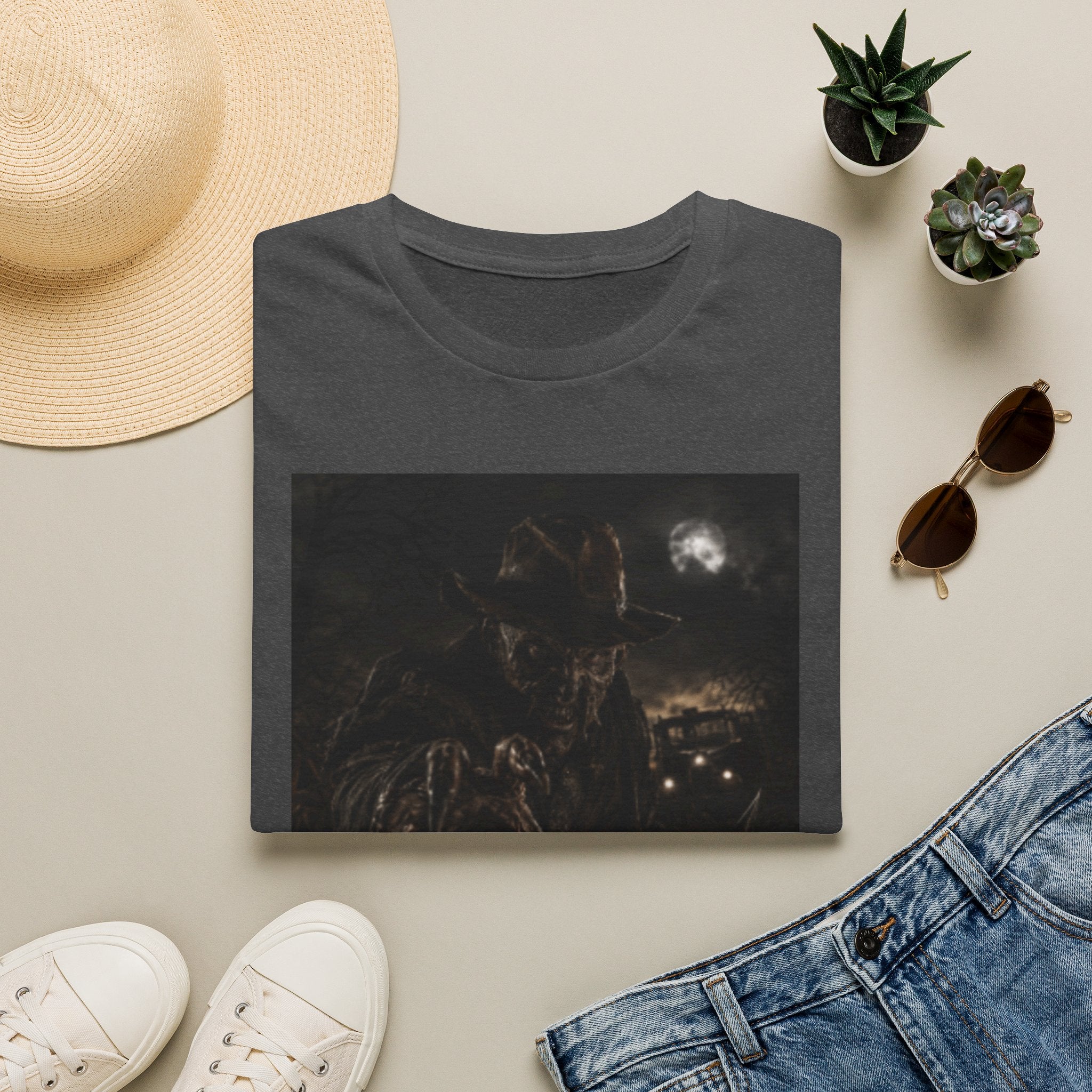 Creepy Cat Moonlit Night T-Shirt — "Creepy Creep" Gothic Graphic Tee