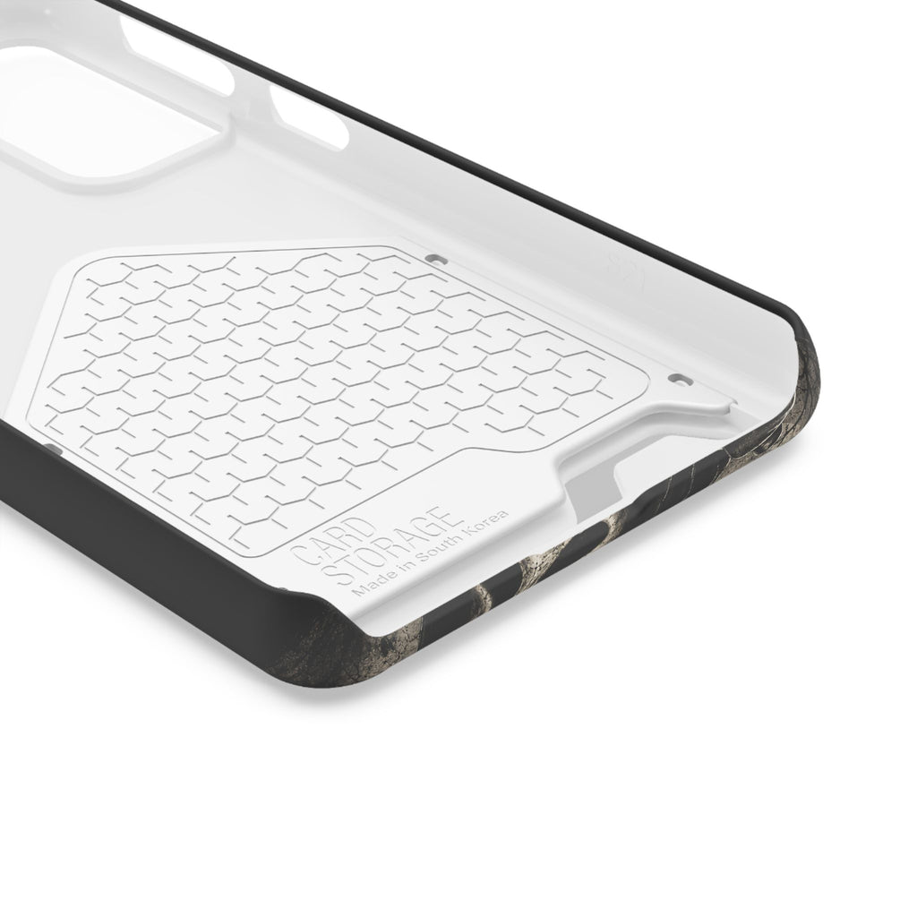 Ghostface Phone Case with Card Holder — Horror Movie Scream Mask Design