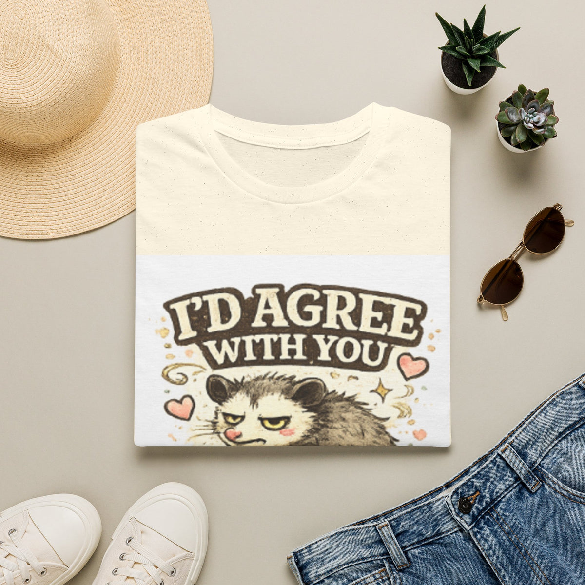 I'd Agree With You T-Shirt — Funny Grumpy Cat Quote Tee