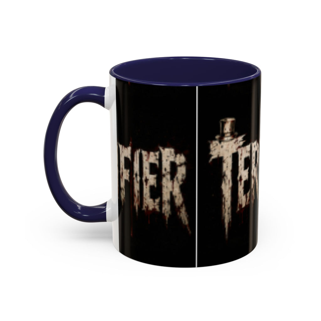 Terrified Horror Accent Coffee Mug — Gothic Scary Text Design (11/15 oz)