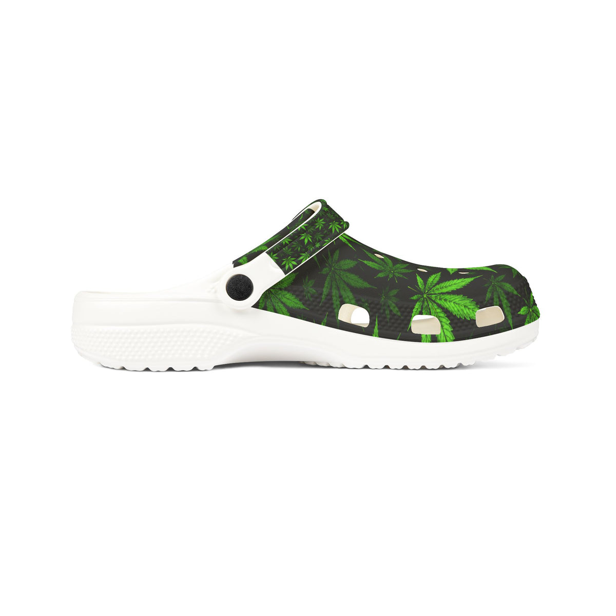 Leaf Pattern EVA Clogs — Green Cannabis Leaf Slip-On Shoes