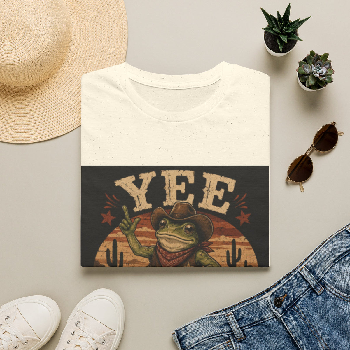 Yee Haw Frog T-Shirt — Vintage Cowboy Frog Graphic Tee