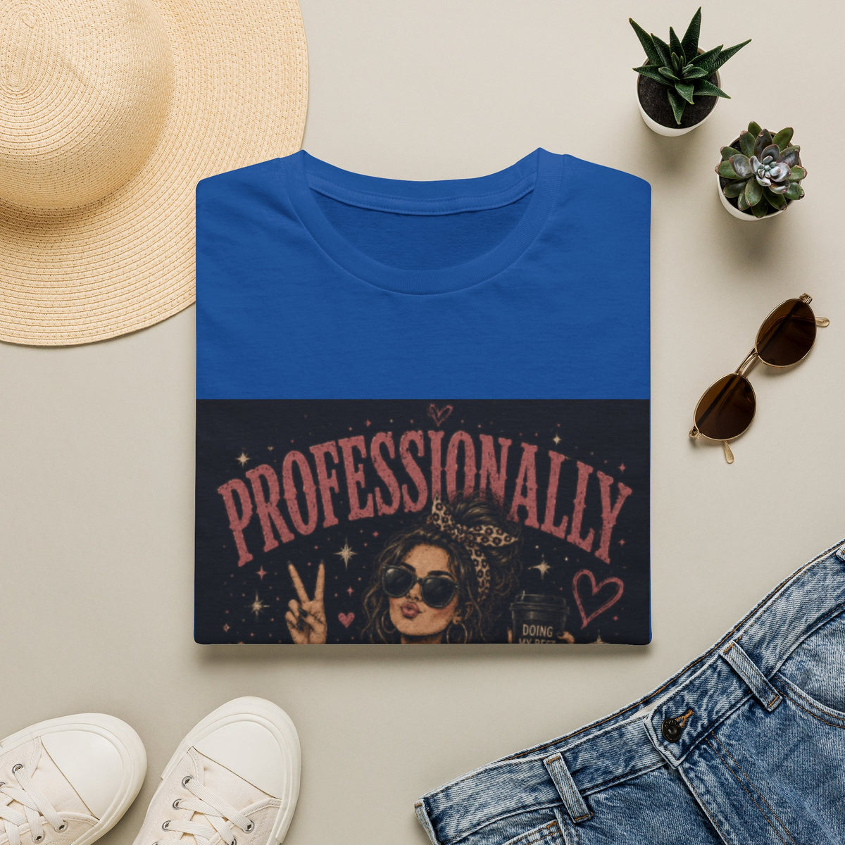 Professionally Unprofessional Graphic T-Shirt — Funny Retro Peace Sign Tee