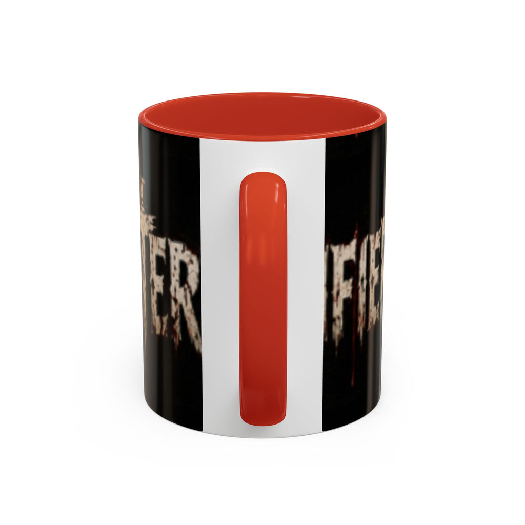 Terrified Horror Accent Coffee Mug — Gothic Scary Text Design (11/15 oz)