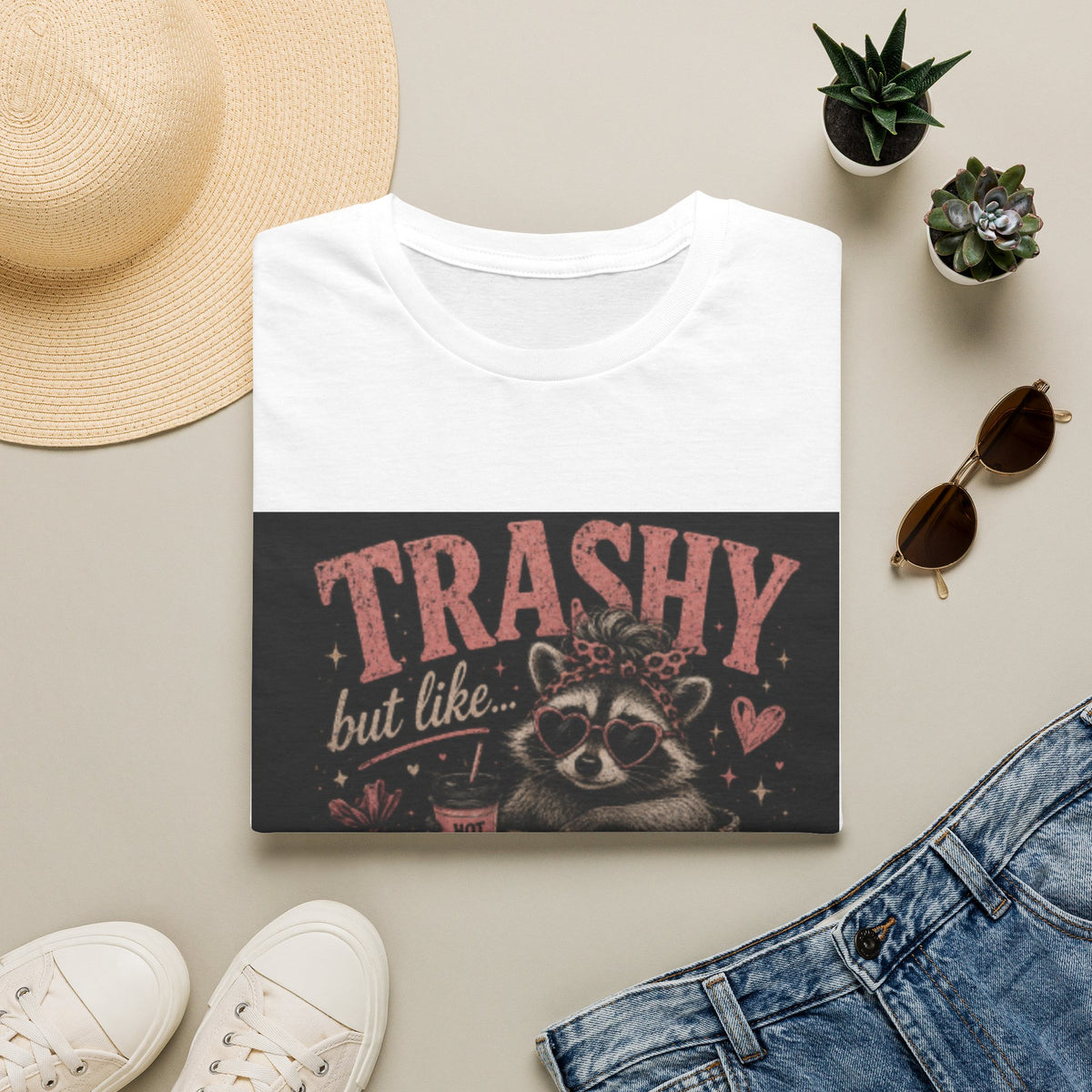Trashy But Like… Hot Trash T-Shirt – Funny Raccoon Graphic Tee