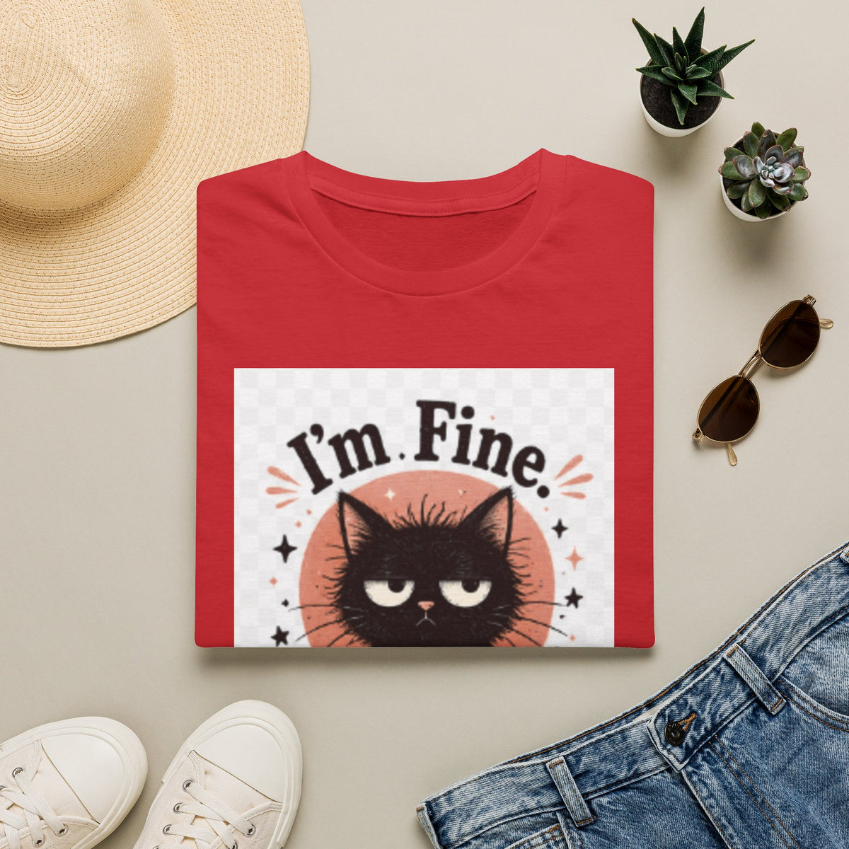 I'm Fine Cat T-Shirt — Funny Grumpy Cat Graphic Tee ("It’s Everyone Else")