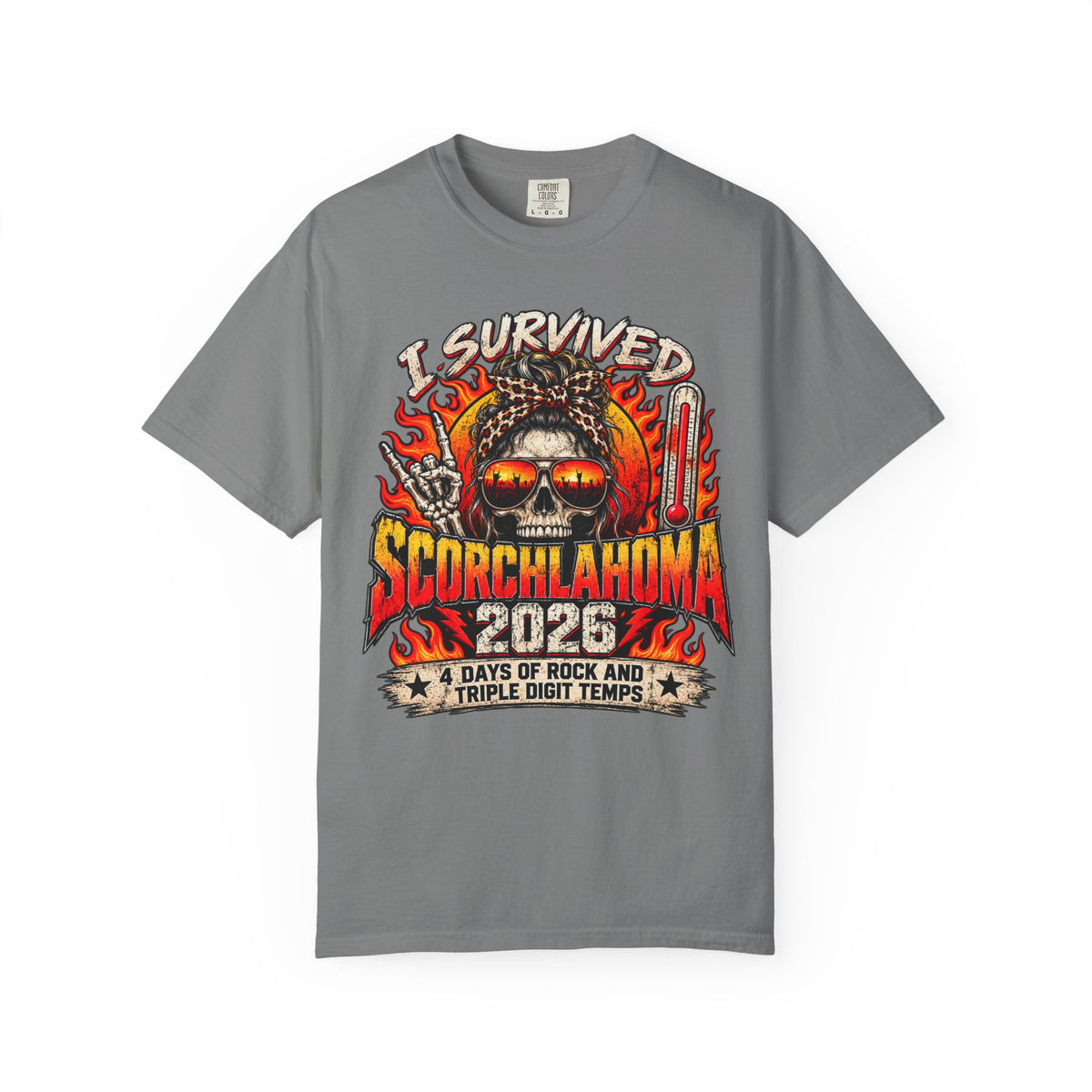 I Survived Scorchlahoma 2025 T-Shirt — Rock Festival Skull & Flames Souvenir