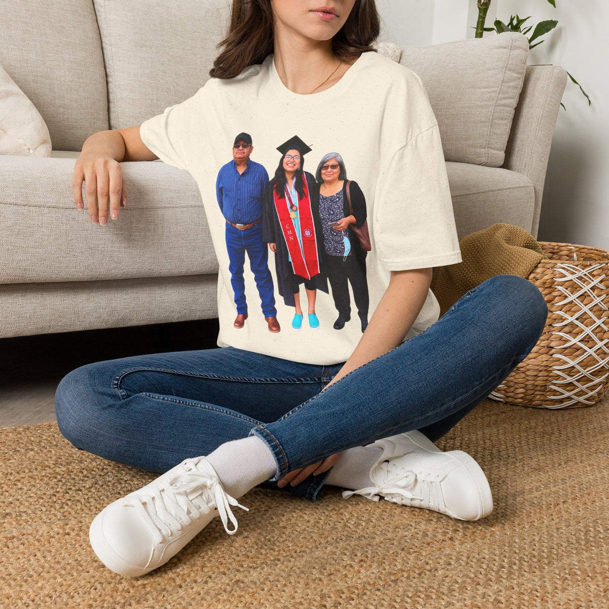 Graduation Family Photo T-Shirt — Custom Grad Portrait Tee