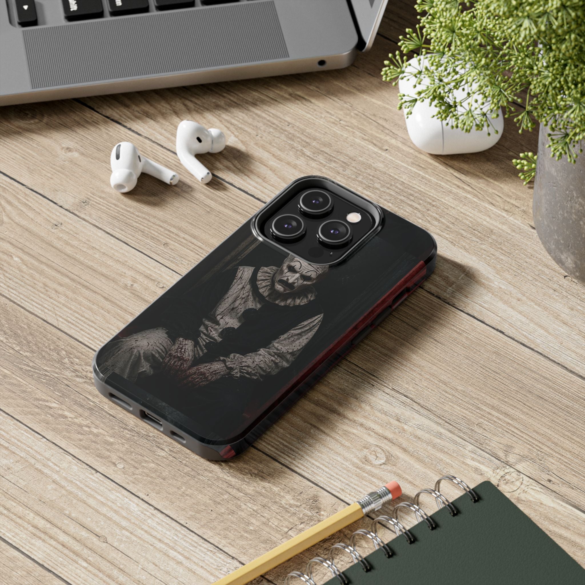Horror Clown Tough Phone Case — Dark Creepy Circus Scary Protective Cover