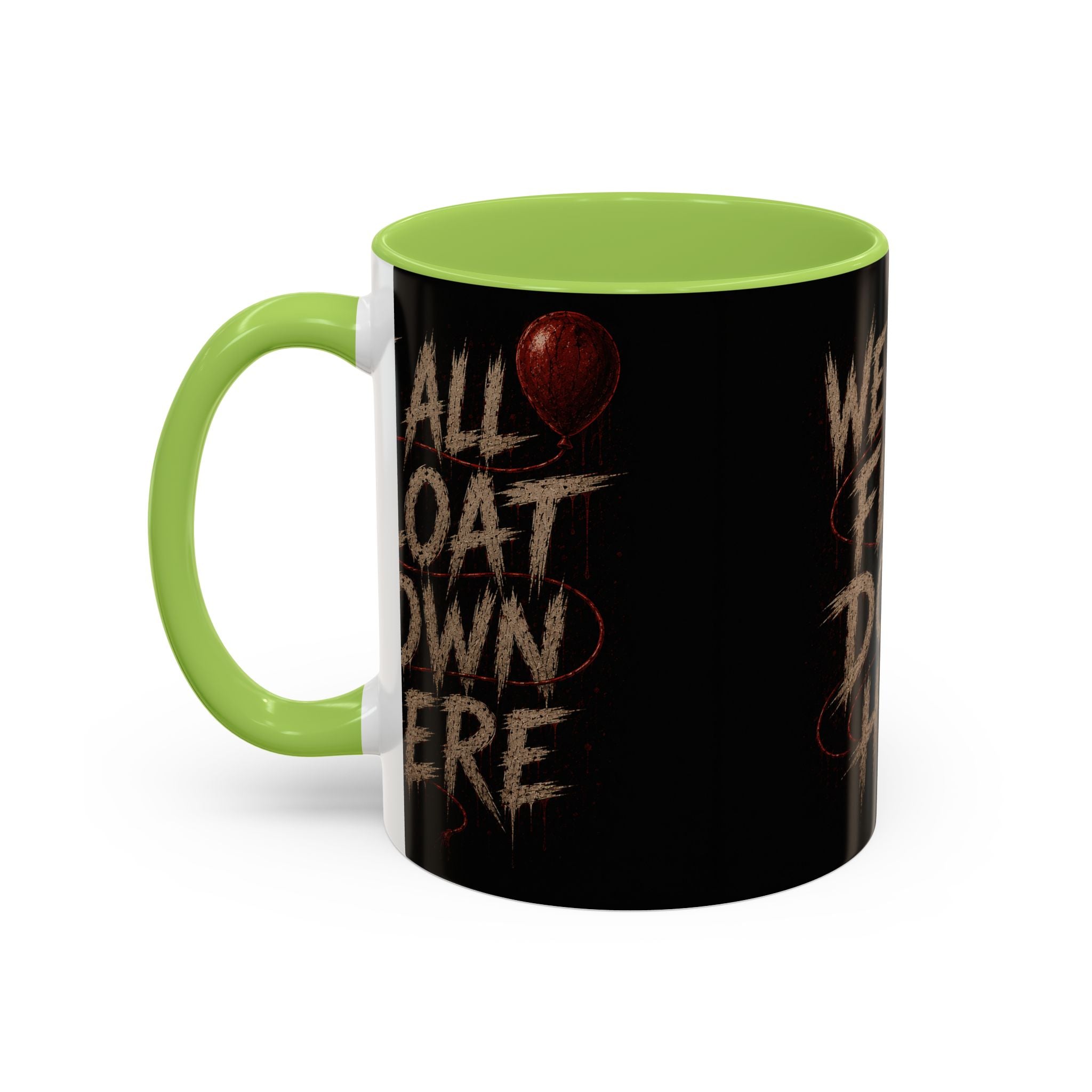 We All Float Down Here Coffee Mug — Horror Balloon Accent Mug (11/15oz)