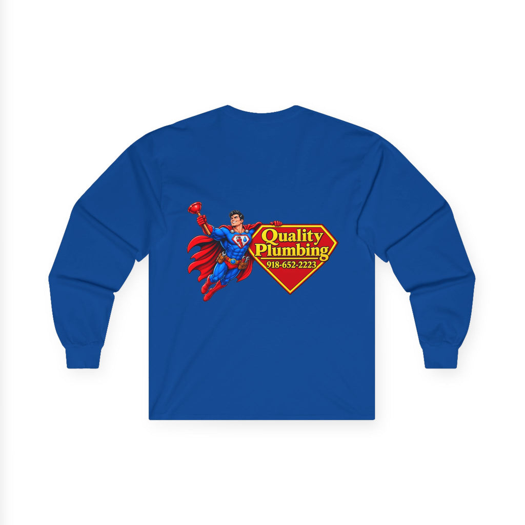 Super Plumber Long Sleeve Tee — "Home of the Super Plumber" Plumbing Hero Shirt