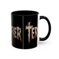 Terrified Horror Accent Coffee Mug — Gothic Scary Text Design (11/15 oz)