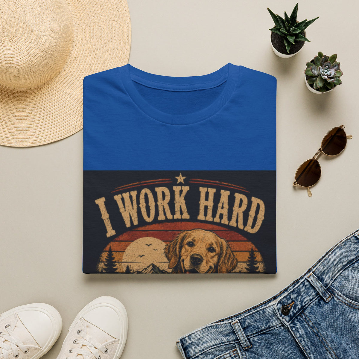 T-Shirt — "I Work Hard So My Dog Can Have a Better Life" Vintage Dog Lover Tee