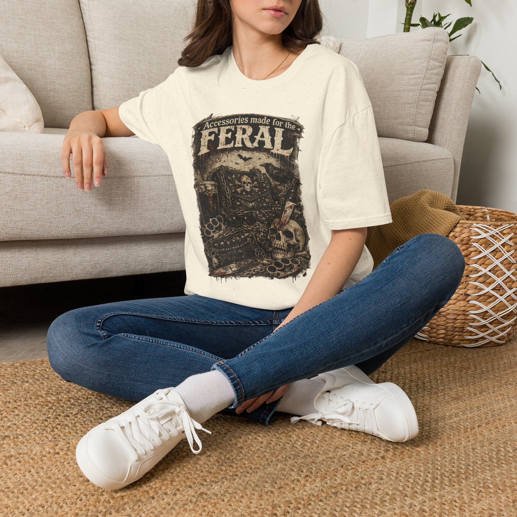 Feral Graphic T-Shirt — "Accessories Made for the Feral" Vintage Skull Tee