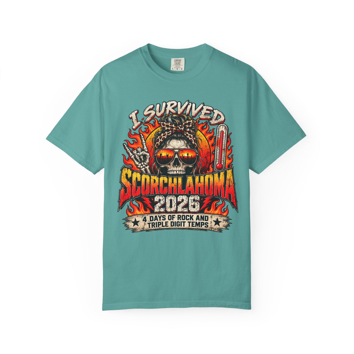I Survived Scorchlahoma 2025 T-Shirt — Rock Festival Skull & Flames Souvenir