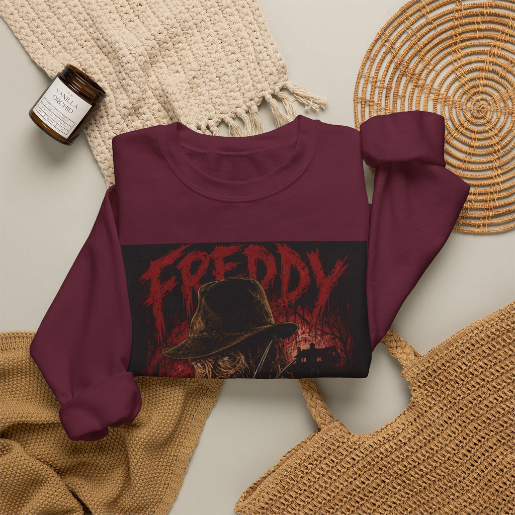 Freddy Krueger Horror Crewneck Sweatshirt - "Welcome To My Nightmare Bitch" Graphic