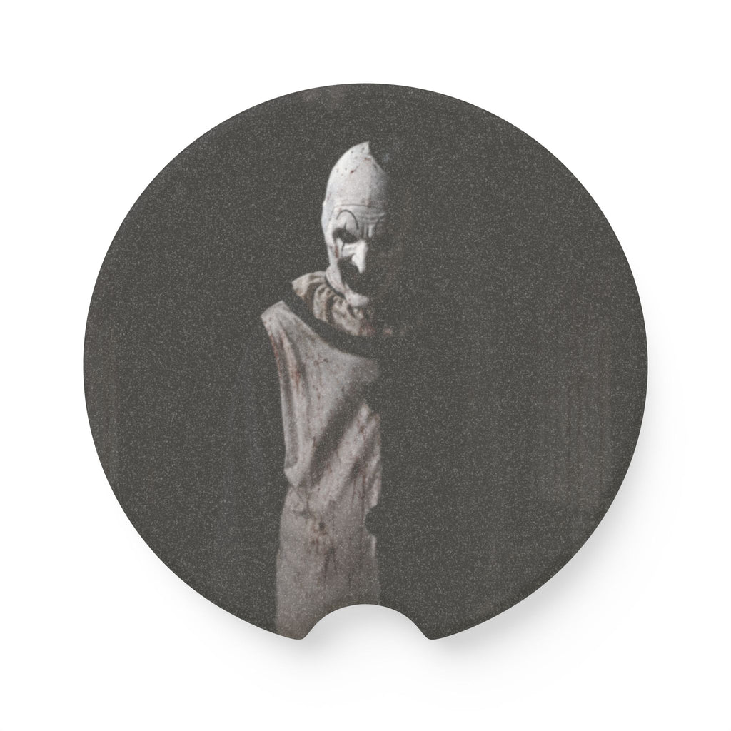 Creepy Clown Soapstone Car Coaster – Dark Horror Car Cup Holder Insert