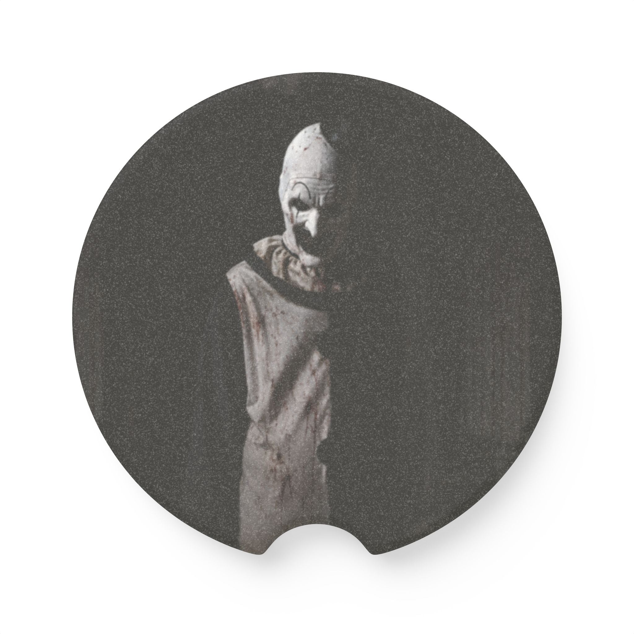Creepy Clown Soapstone Car Coaster – Dark Horror Car Cup Holder Insert