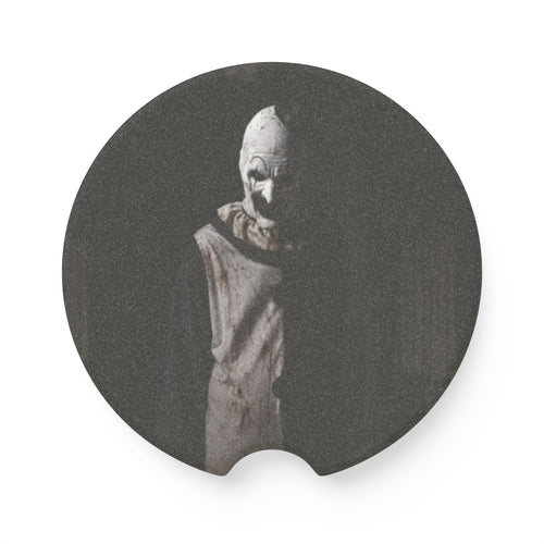 Creepy Clown Soapstone Car Coaster – Dark Horror Car Cup Holder Insert