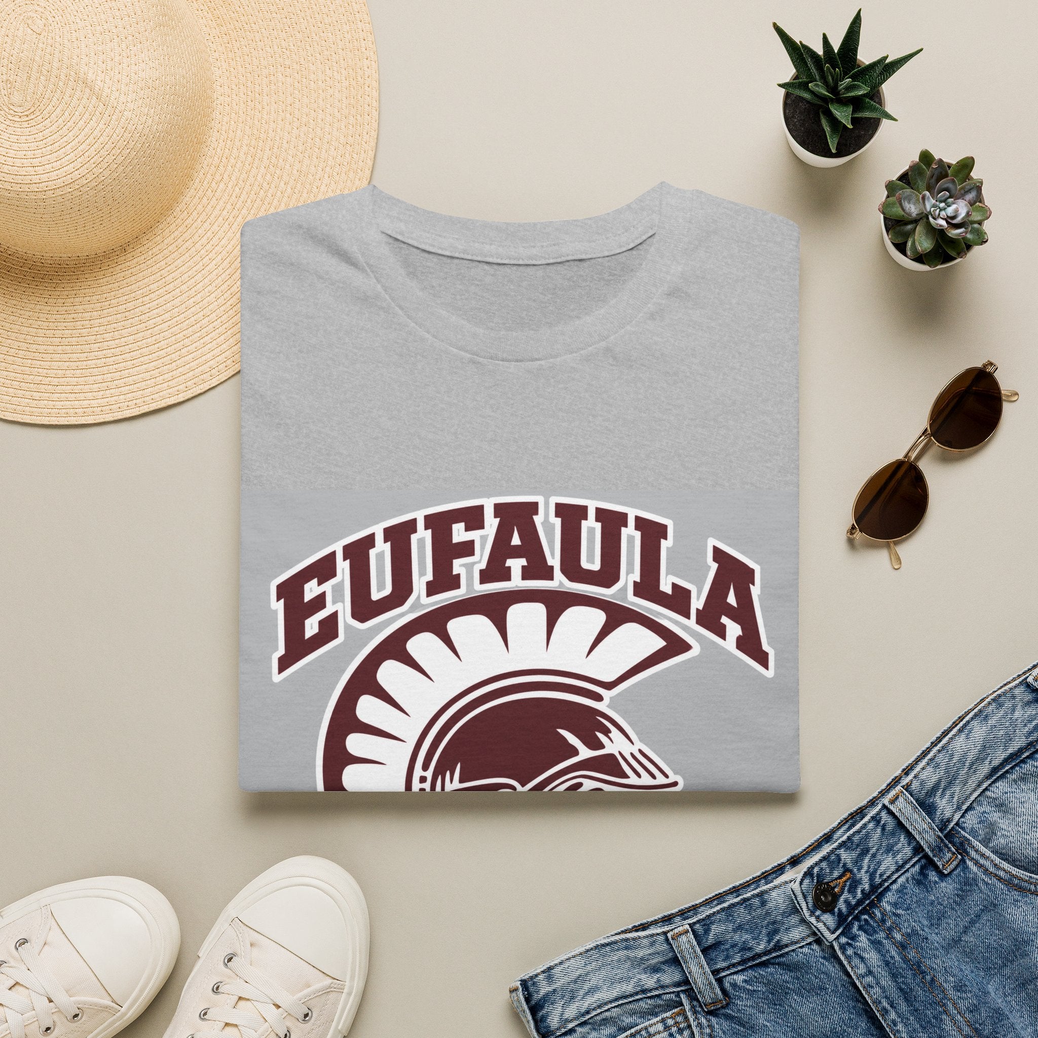 Eufaula Ironheads T-Shirt – Vintage Trojan Helmet School Spirit Tee