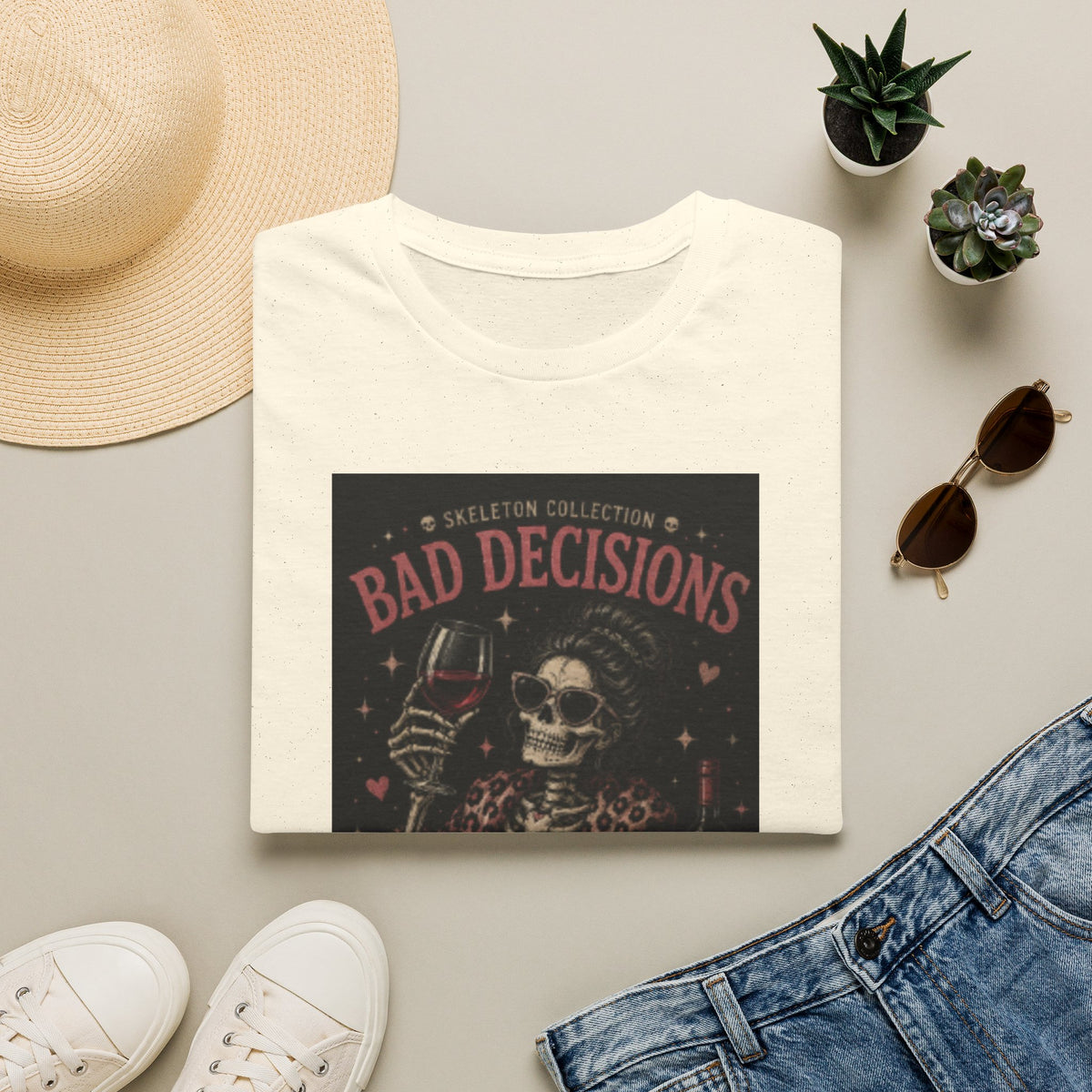 Bad Decisions Skeleton T-Shirt — 'Bad Decisions Make Good Stories' Vintage Skull Tee