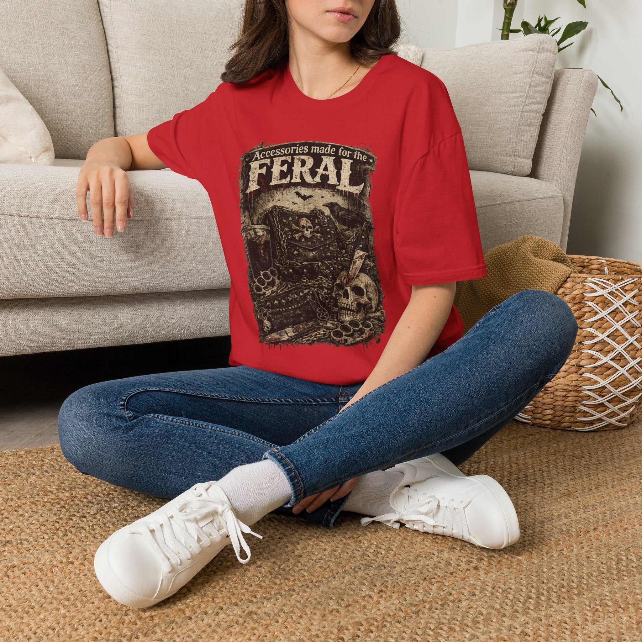 Feral Graphic T-Shirt — "Accessories Made for the Feral" Vintage Skull Tee