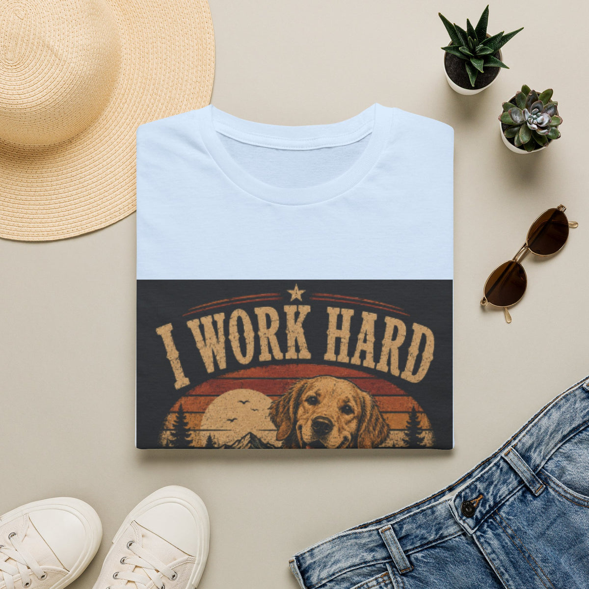 T-Shirt — "I Work Hard So My Dog Can Have a Better Life" Vintage Dog Lover Tee