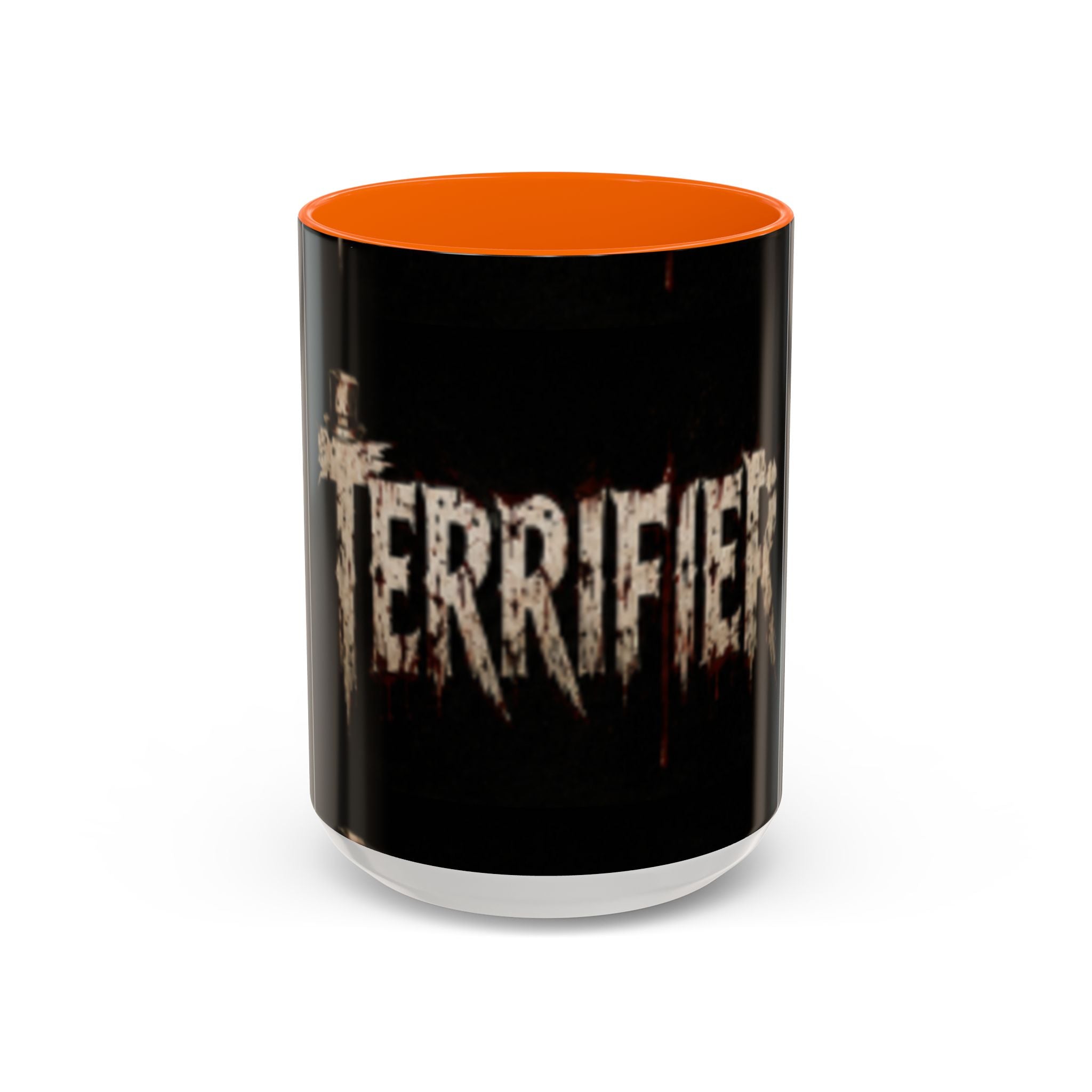 Terrified Horror Accent Coffee Mug — Gothic Scary Text Design (11/15 oz)