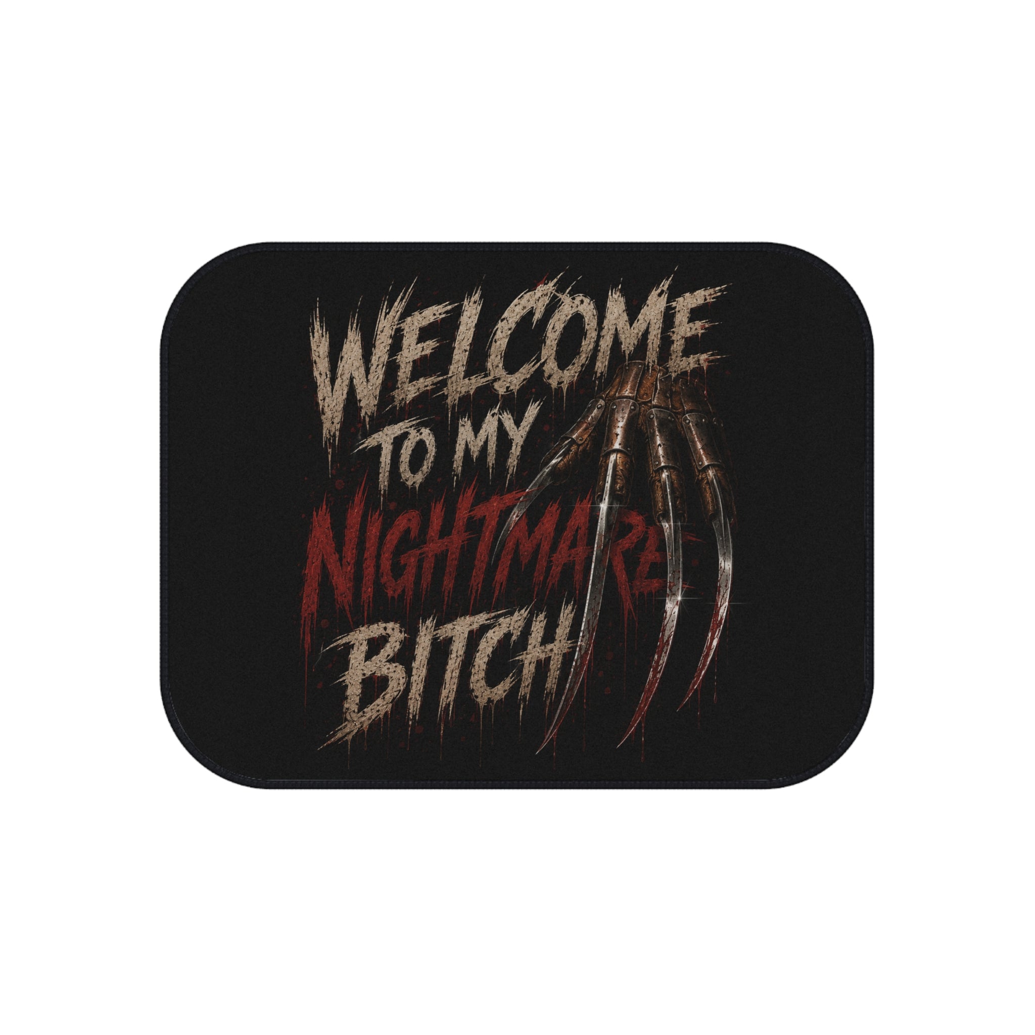 Car Mats — "Welcome To My Nightmare, Bitch" Horror Car Floor Mat Set (4-Pack)