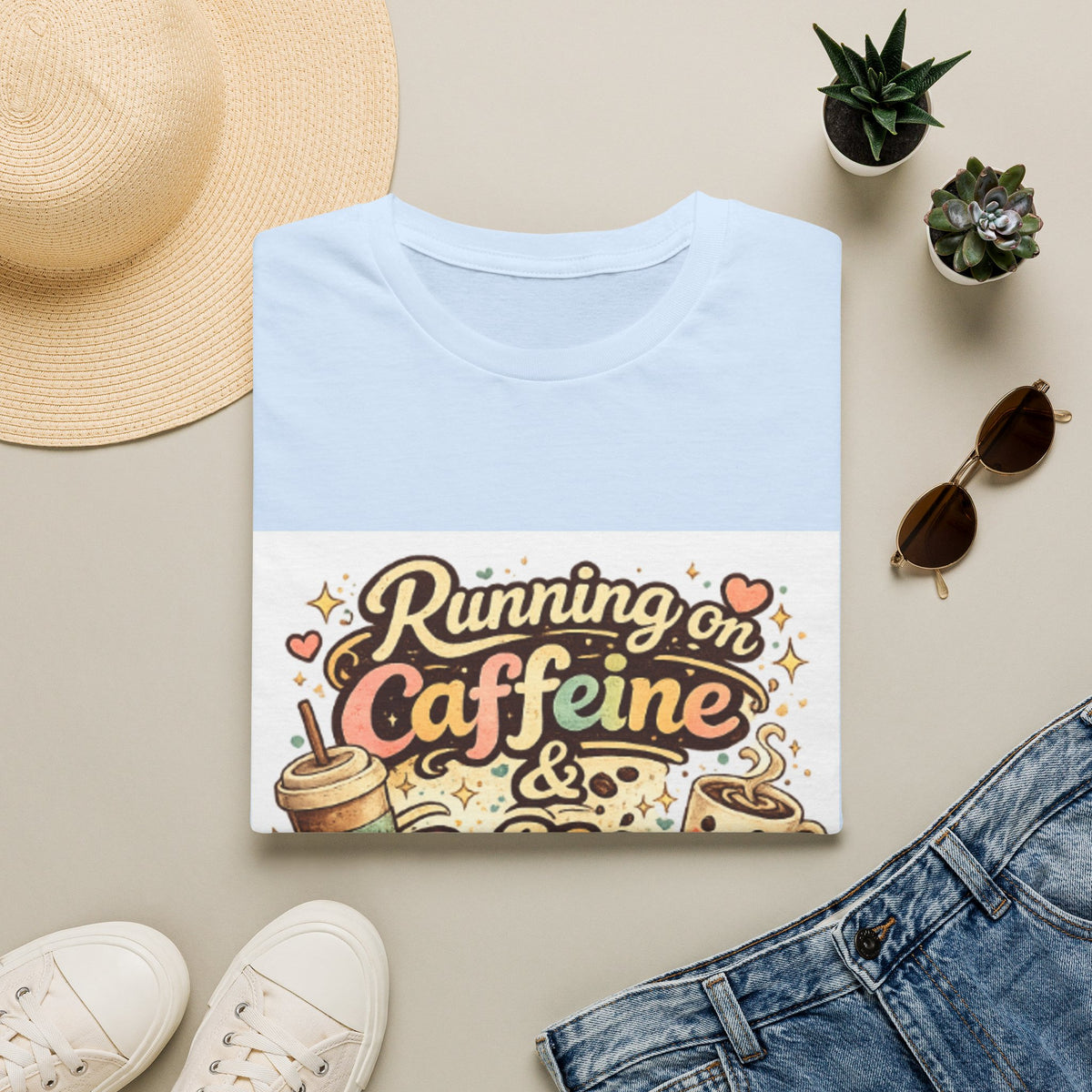 Running on Caffeine T-Shirt — Funny Coffee Lover Tee