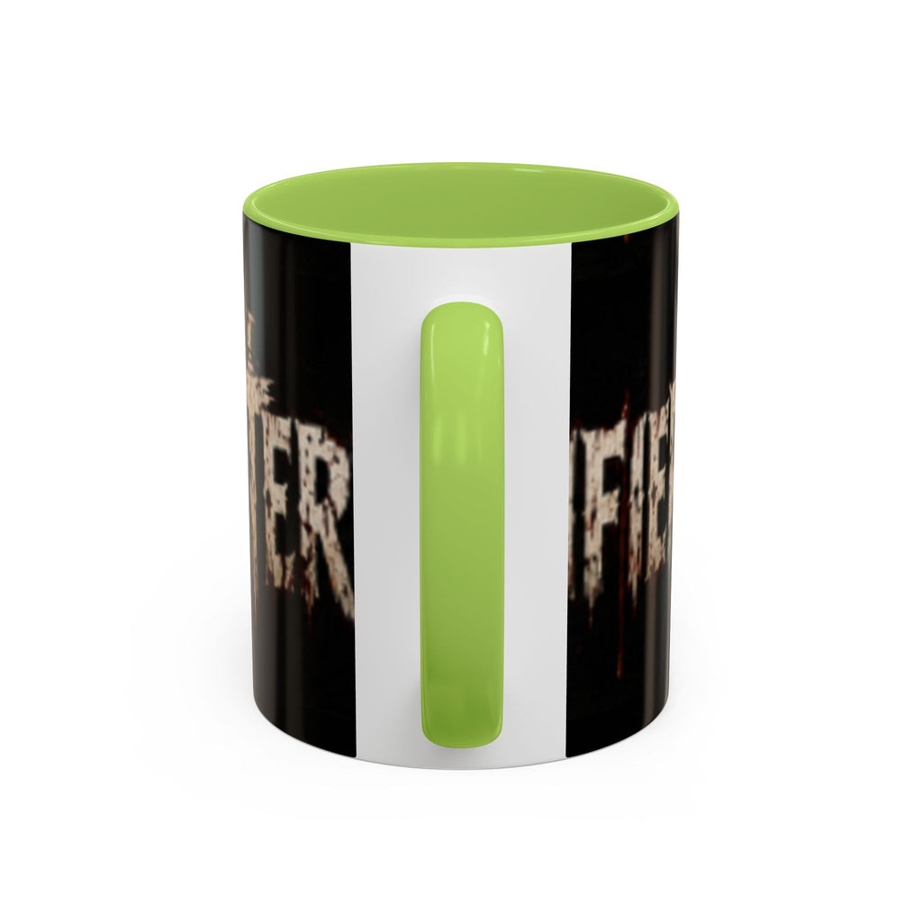 Terrified Horror Accent Coffee Mug — Gothic Scary Text Design (11/15 oz)