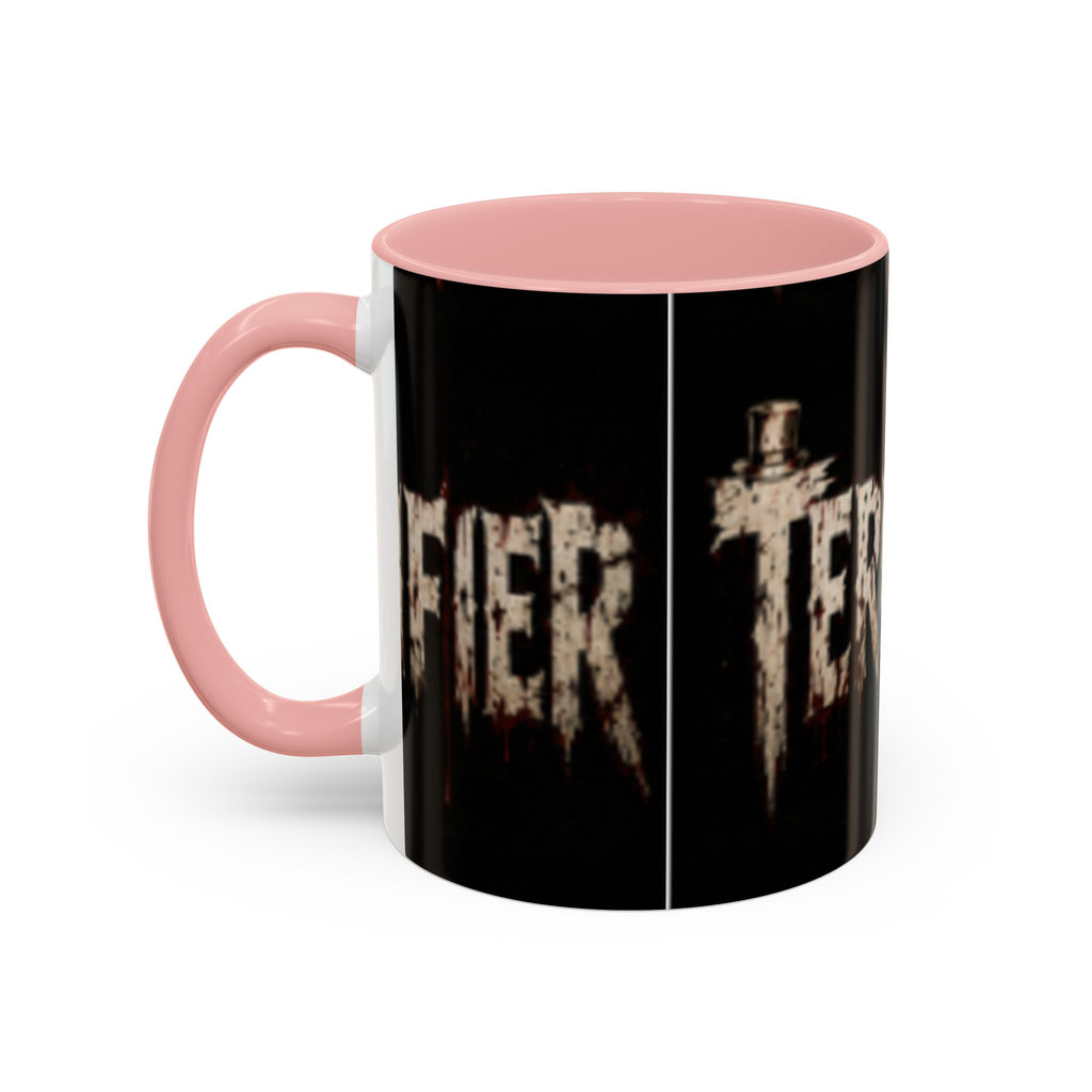 Terrified Horror Accent Coffee Mug — Gothic Scary Text Design (11/15 oz)