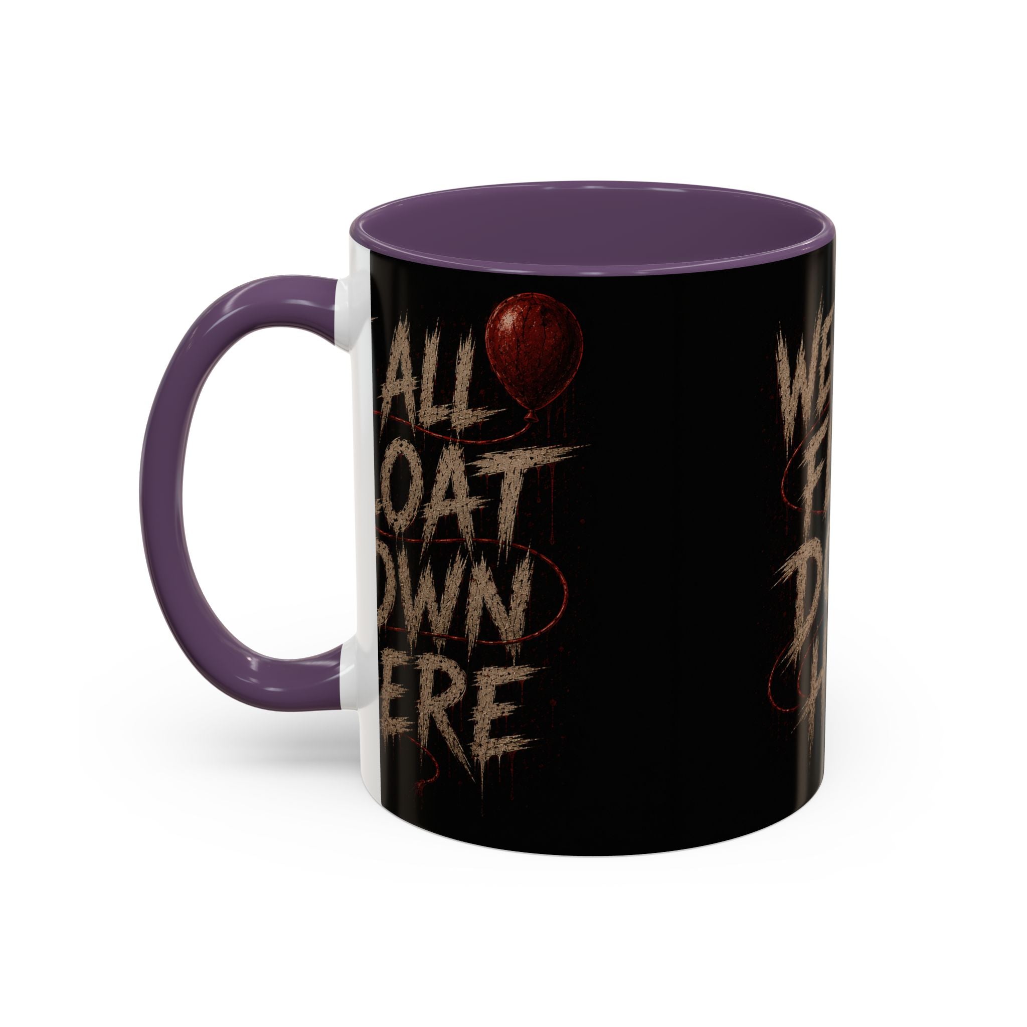 We All Float Down Here Coffee Mug — Horror Balloon Accent Mug (11/15oz)