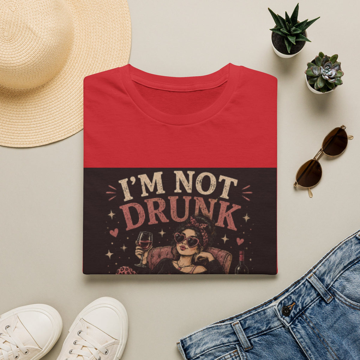 I’m Not Drunk T-Shirt — Funny Retro Drinking Graphic Tee