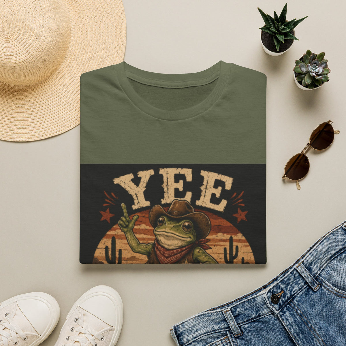 Yee Haw Frog T-Shirt — Vintage Cowboy Frog Graphic Tee