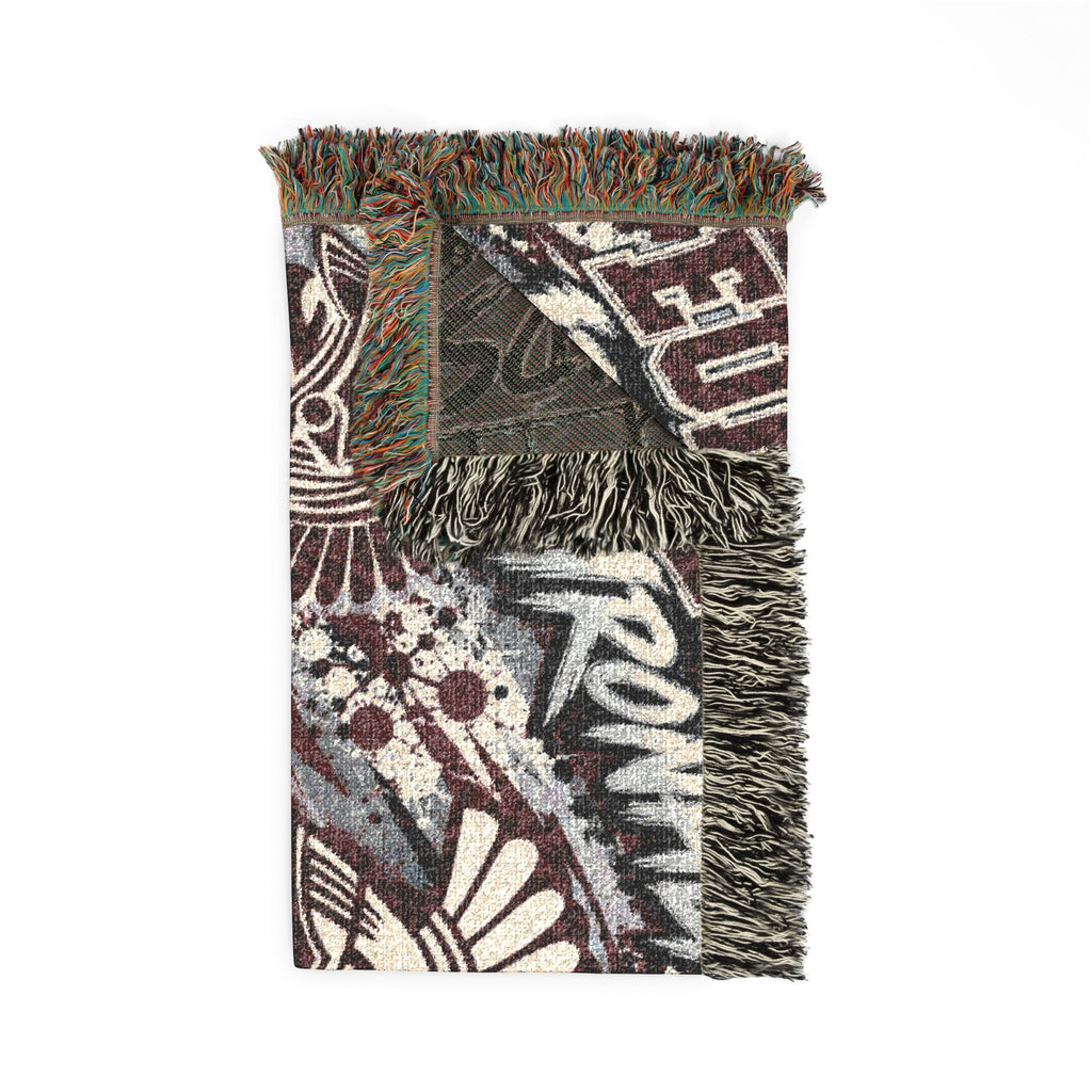Eufaula Ironheads Woven Throw Blanket – Trojan Helmet Pattern