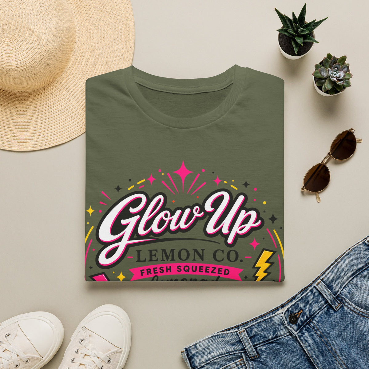 Glow Up Lemon Co. T-Shirt — Retro Cute Lemonade Graphic Tee