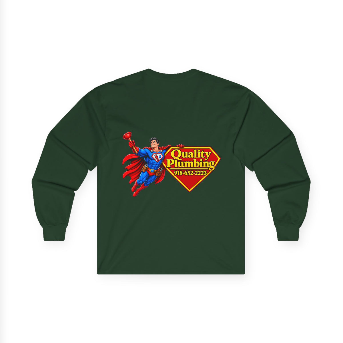 Super Plumber Long Sleeve Tee — "Home of the Super Plumber" Plumbing Hero Shirt