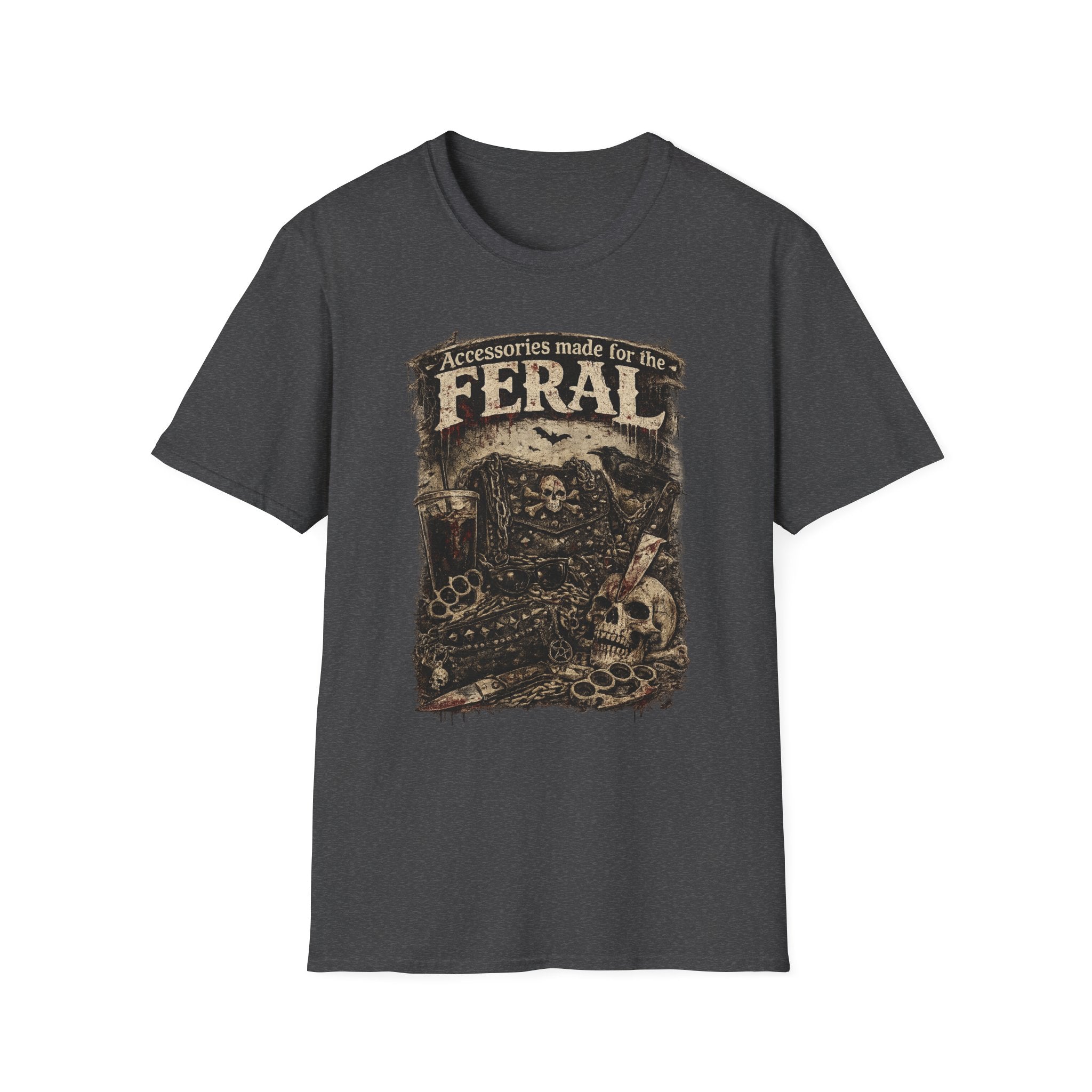 Feral Graphic T-Shirt — "Accessories Made for the Feral" Vintage Skull Tee
